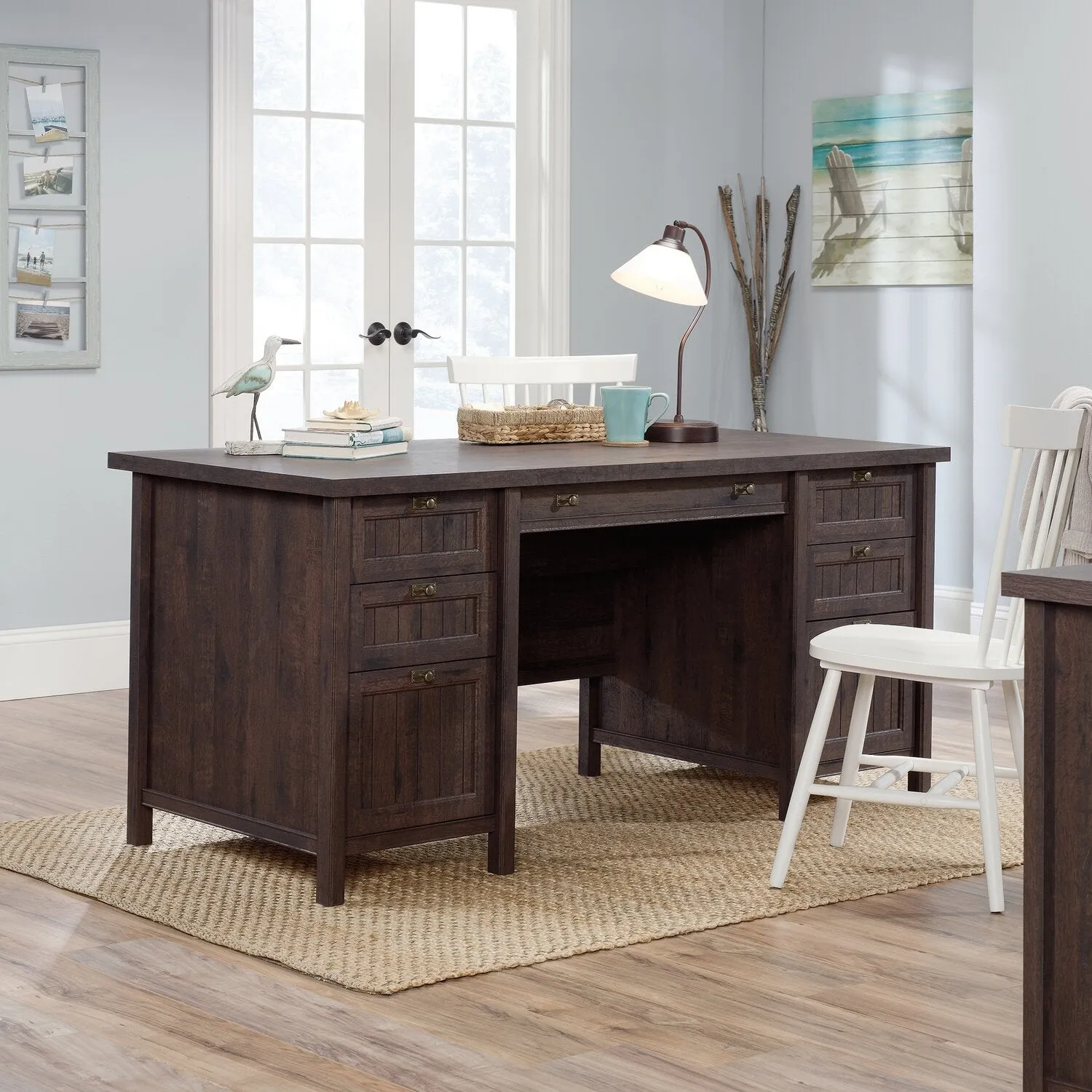 Darrington Executive Desk - Coffee Oak