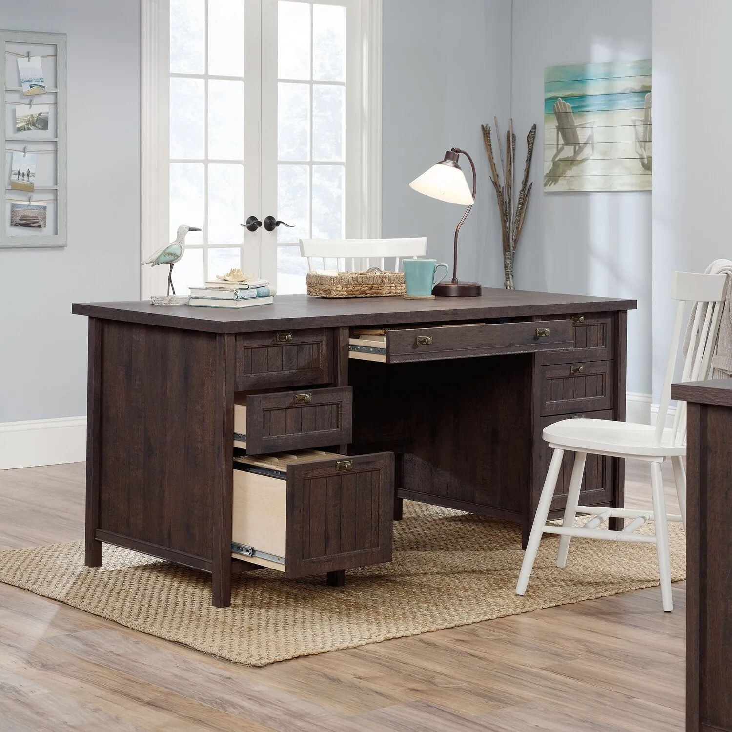 Darrington Executive Desk - Coffee Oak
