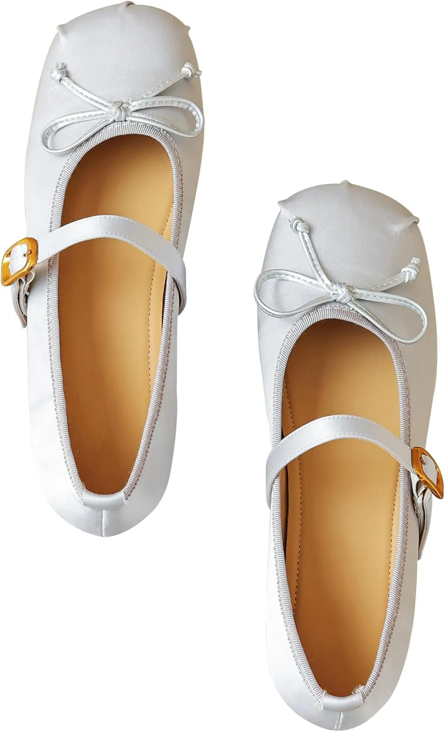 Dear Time Women's Ballets Bowknot Flats Mary Janes Dance Flat Shoes Round Toe Strap Ballets