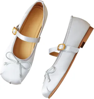 Dear Time Women's Ballets Bowknot Flats Mary Janes Dance Flat Shoes Round Toe Strap Ballets