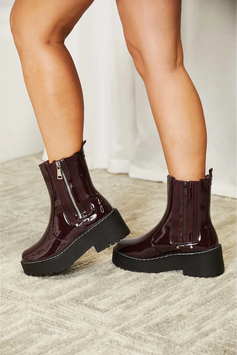 Detroit Platform Boots | Wine