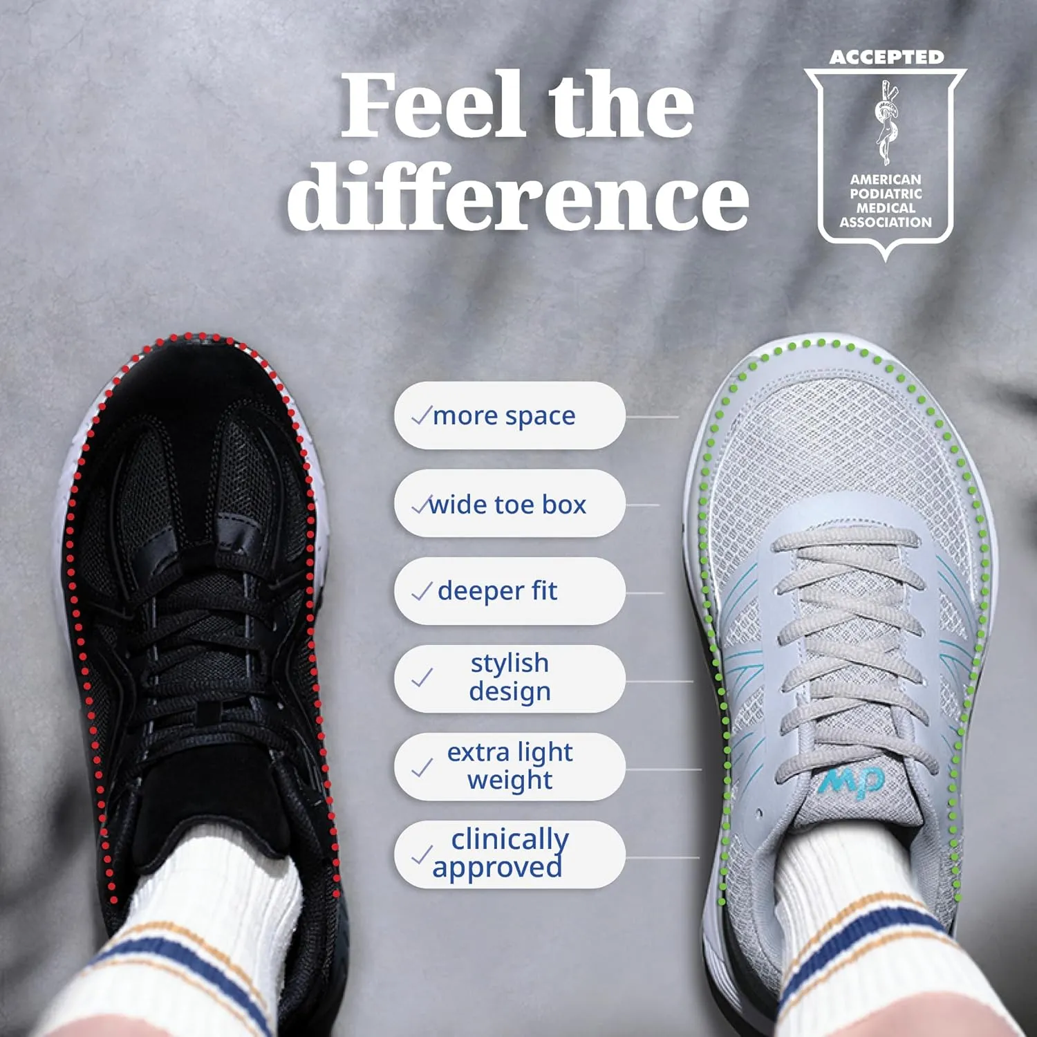 Diawin Wide Shoes for Women  Wide Toe Box, Smooth Interior, Breathable Design, Extra Depth  Perfect for Hallux, Sensitive, Swollen, Diabetic Feet, All-Day Comfort, Lightweight Walking & Foot Support