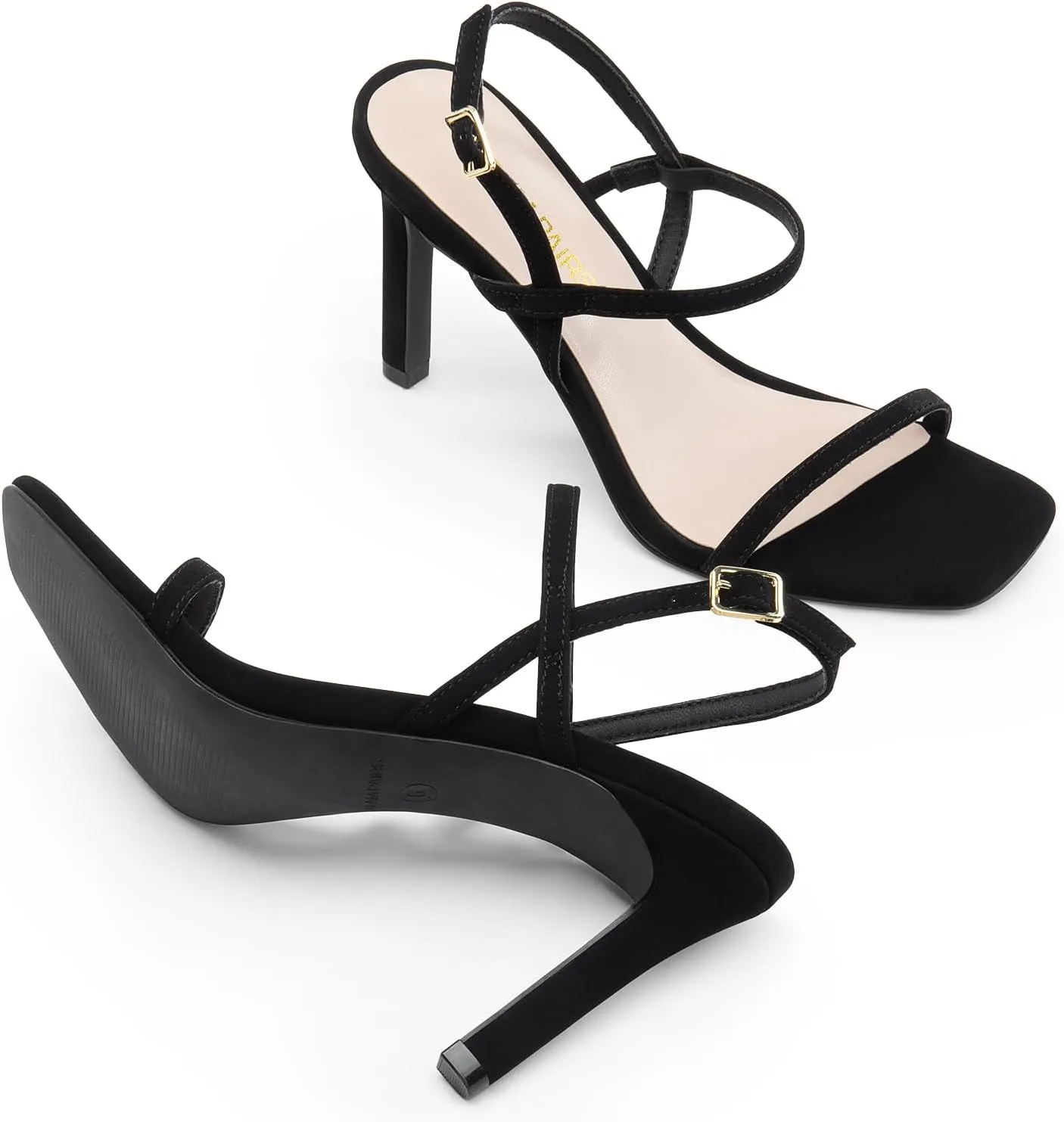 DREAM PAIRS Womens Slingback Heels High Stilettos Open Square Toe Ankle Strap Pumps Sexy Comfort Strappy Dress Shoes Wedding Bridal Heeled Sandals