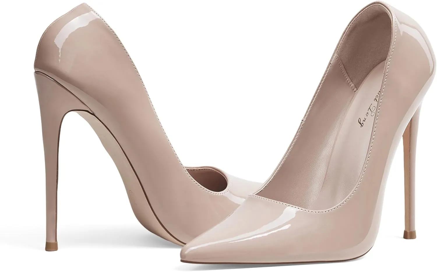 Elisabet Tang Women Pumps 12cm/4.7 Inch Stiletto Heels Pumps Pointed Toe Patent Leather Slip On High Heel Evening Party Dress Shoes