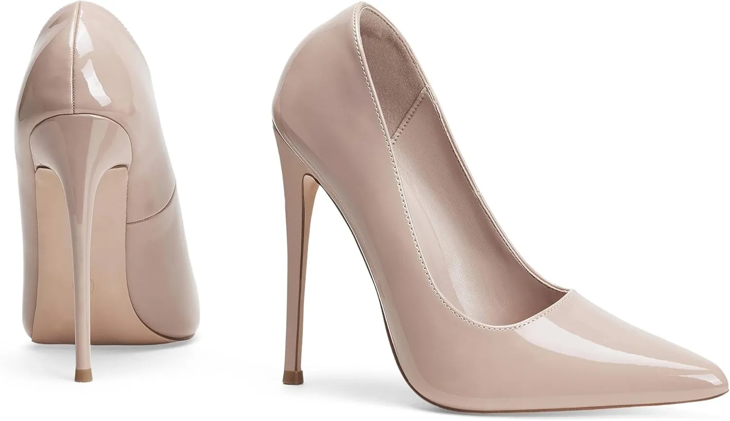 Elisabet Tang Women Pumps 12cm/4.7 Inch Stiletto Heels Pumps Pointed Toe Patent Leather Slip On High Heel Evening Party Dress Shoes