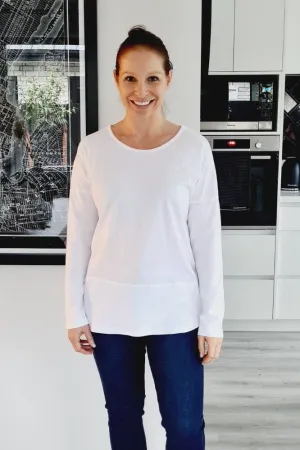 Elm Fundamental Long Sleeve Rib Tee Washed White