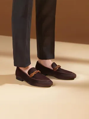 European and American style imported brown velvet men's velvet loafers banquet party slip-on yuppie shoes smoking shoes difficult