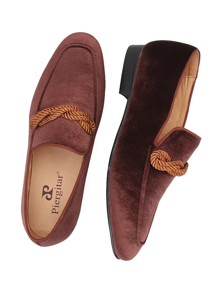 European and American style imported brown velvet men's velvet loafers banquet party slip-on yuppie shoes smoking shoes difficult