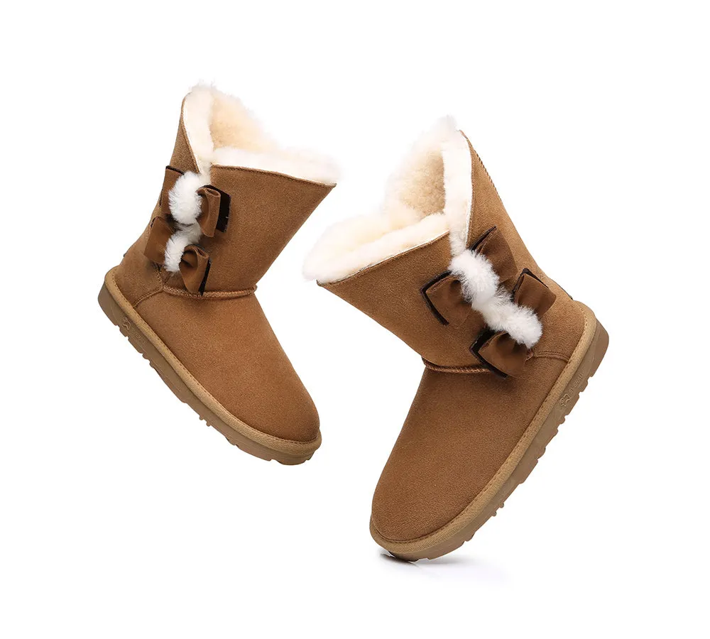 EVERAU® Double Bow Boots Women Eira