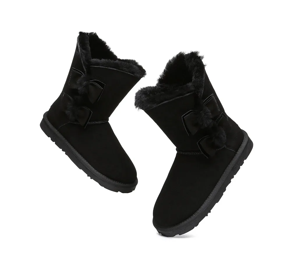 EVERAU® Double Bow Boots Women Eira