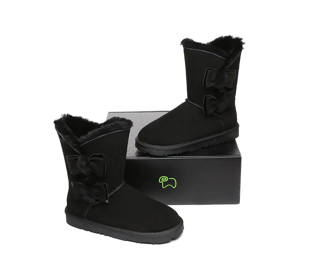 EVERAU® Double Bow Boots Women Eira
