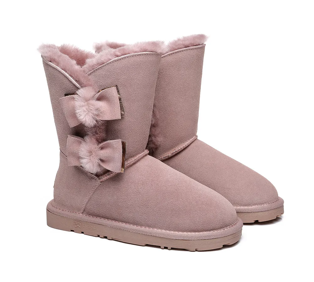EVERAU® Double Bow Boots Women Eira