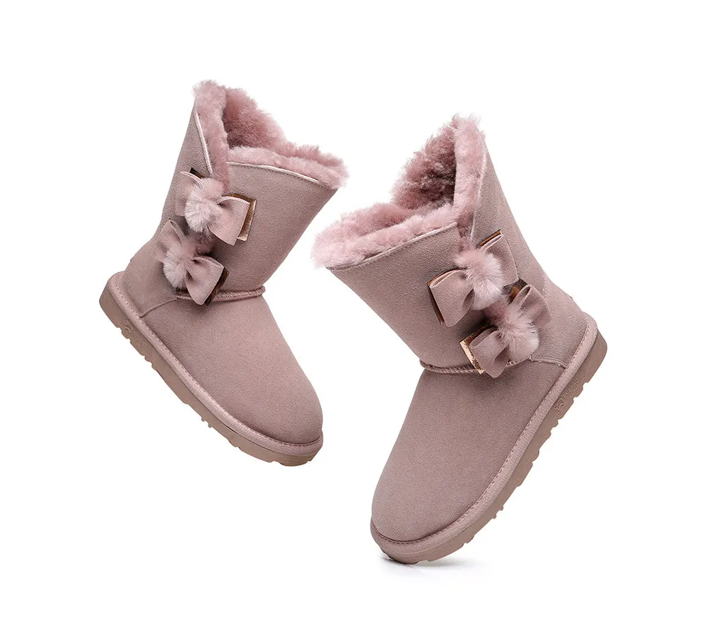 EVERAU® Double Bow Boots Women Eira