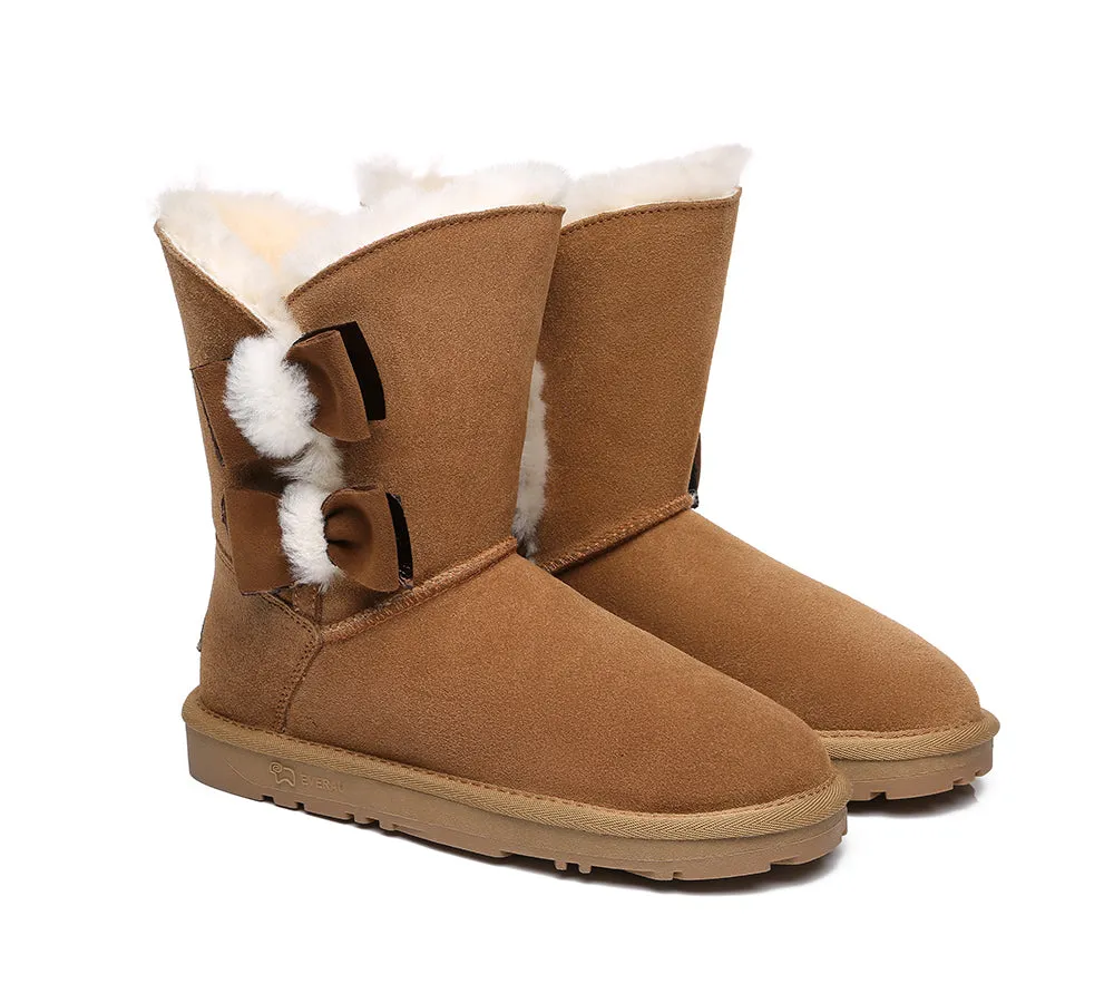 EVERAU® Double Bow Boots Women Eira