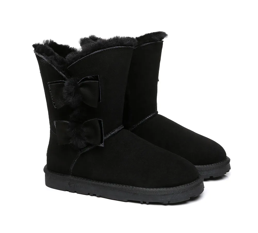 EVERAU® Double Bow Boots Women Eira