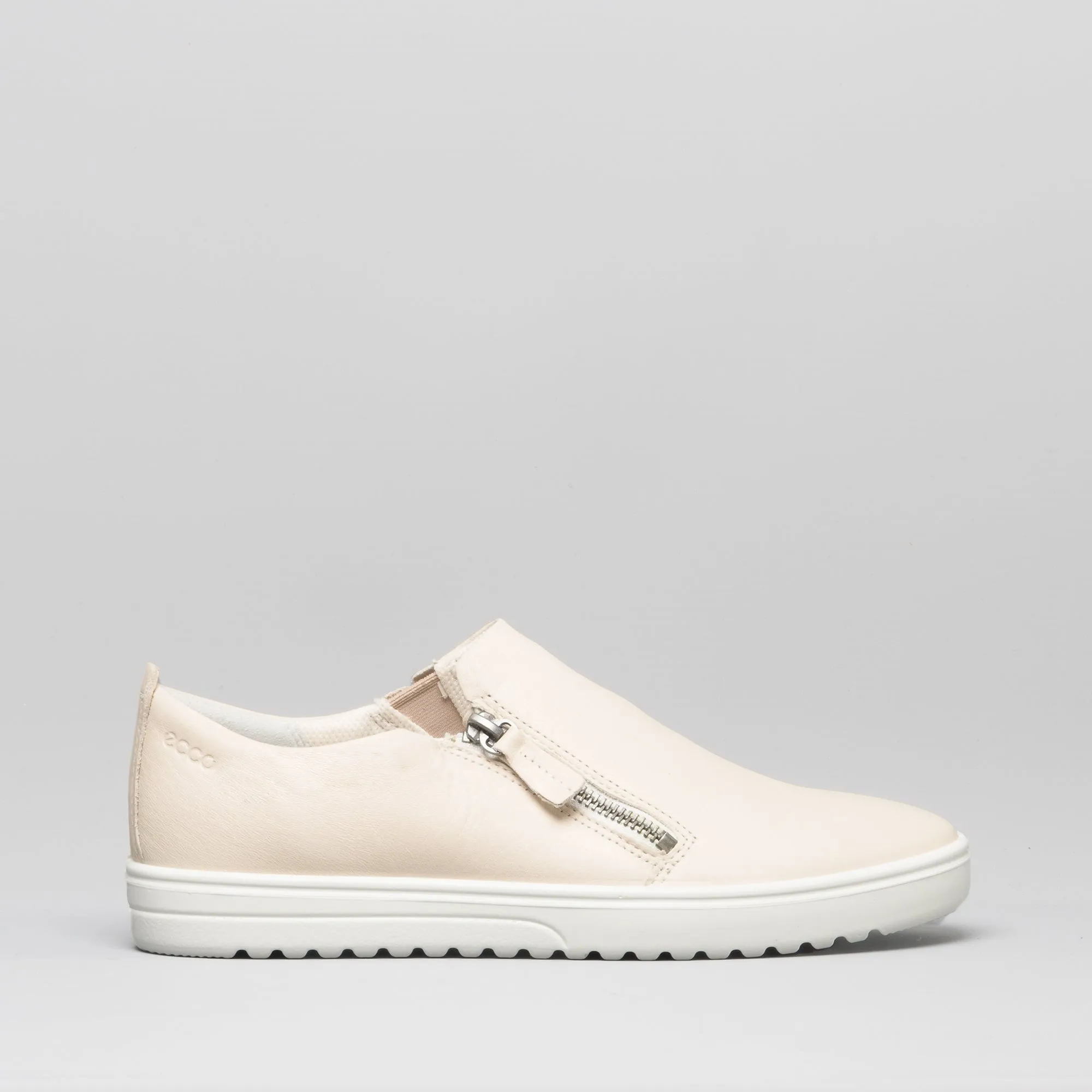 FARA Ladies Leather Casual Trainers Vanilla Metallic