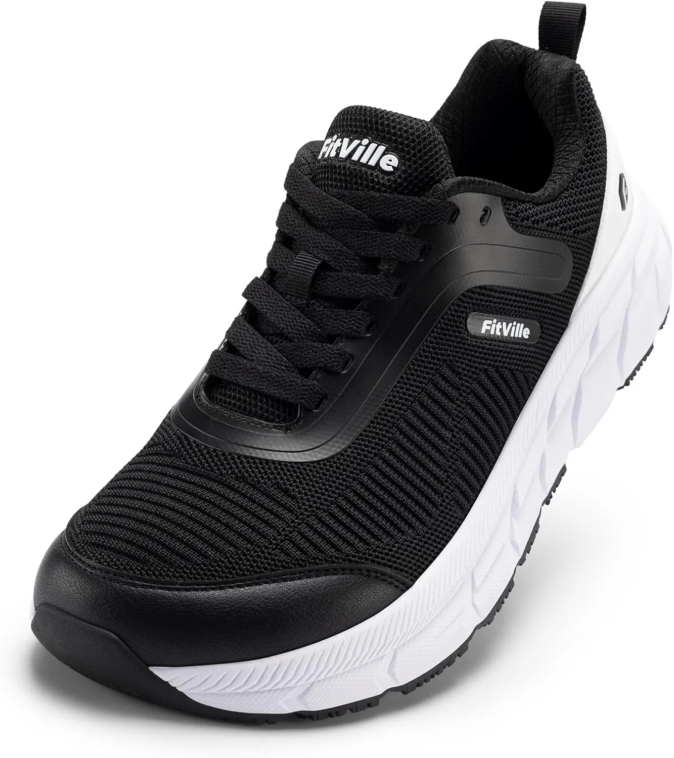 FitVille Men's Wide Toe Box Running Shoes - Comfortable, Non-Slip, Cushioned, Lightweight with Support