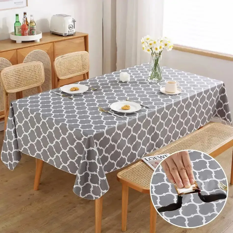 Flannel Backing Vinyl Tablecloths For Rectangle Tables