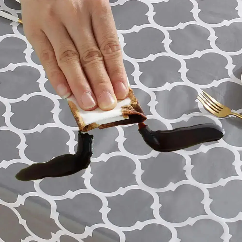 Flannel Backing Vinyl Tablecloths For Rectangle Tables