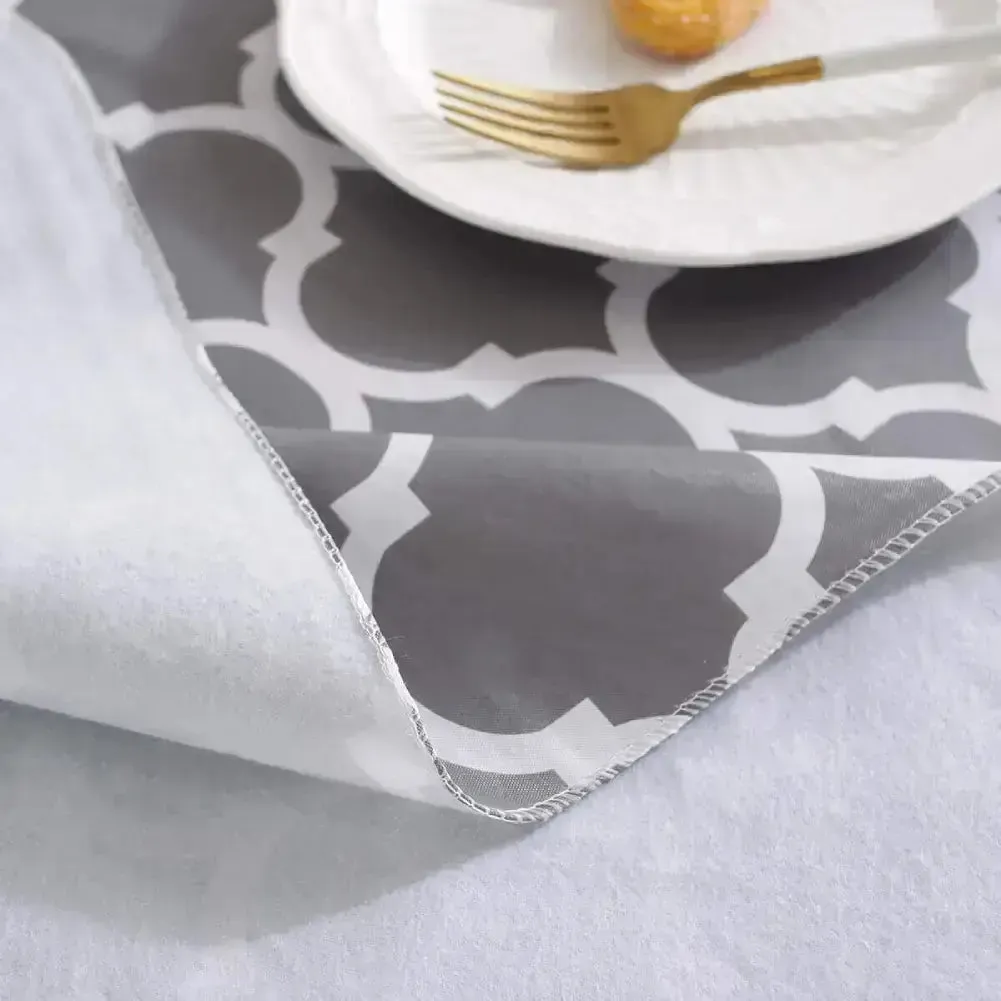 Flannel Backing Vinyl Tablecloths For Rectangle Tables