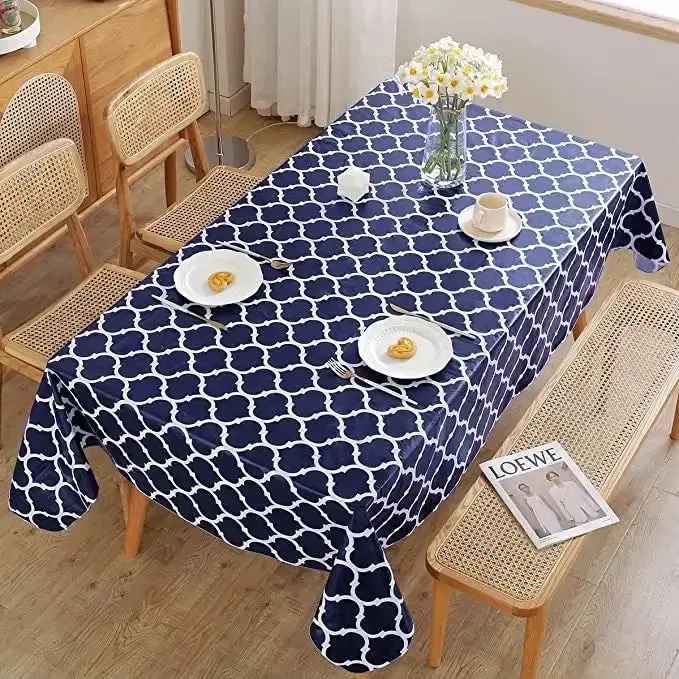 Flannel Backing Vinyl Tablecloths For Rectangle Tables