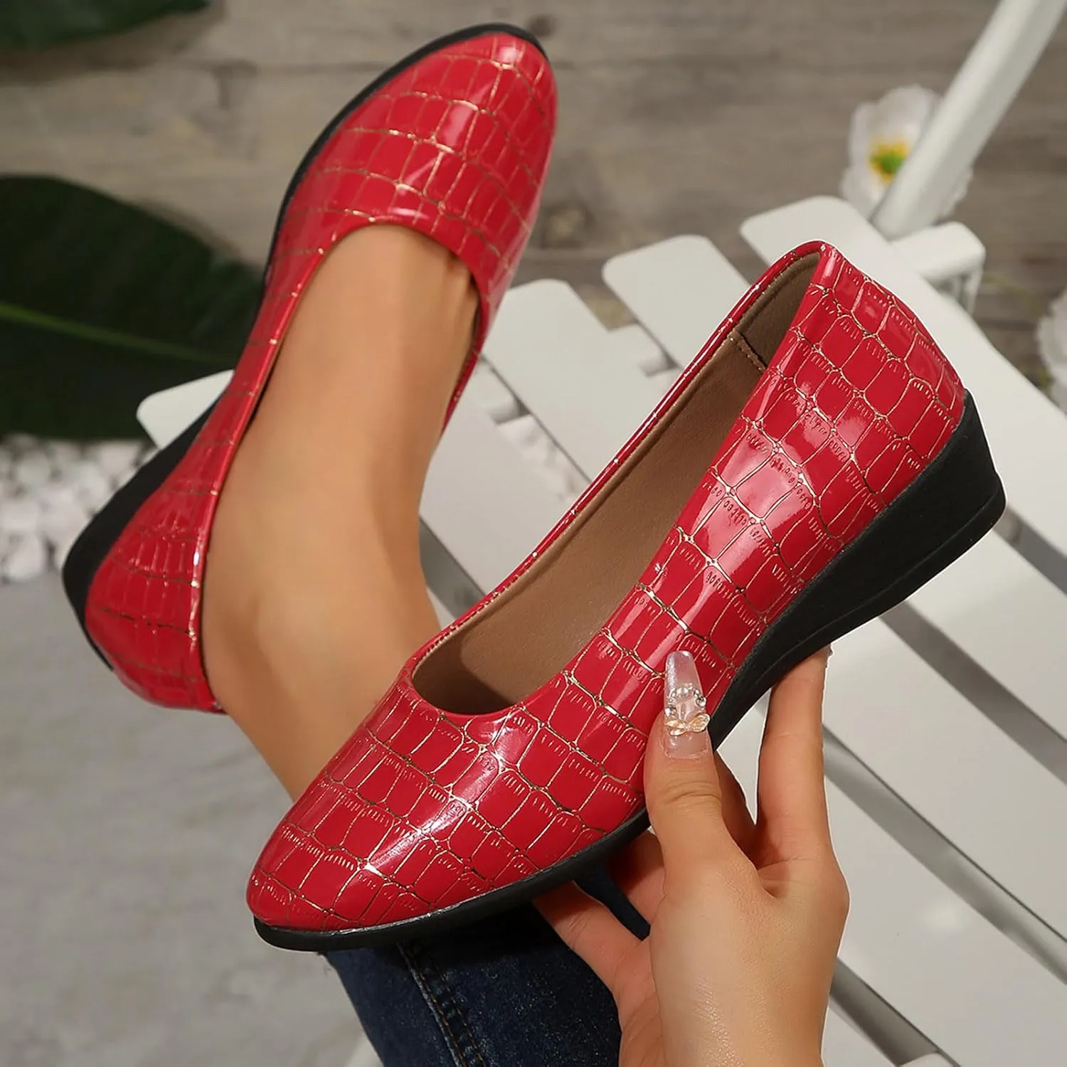 Flats for Women Dressy Comfortable Loafers Round Toe Office Shoes Slip On Ballet Flats Casual Work Shoes Dress Shoes