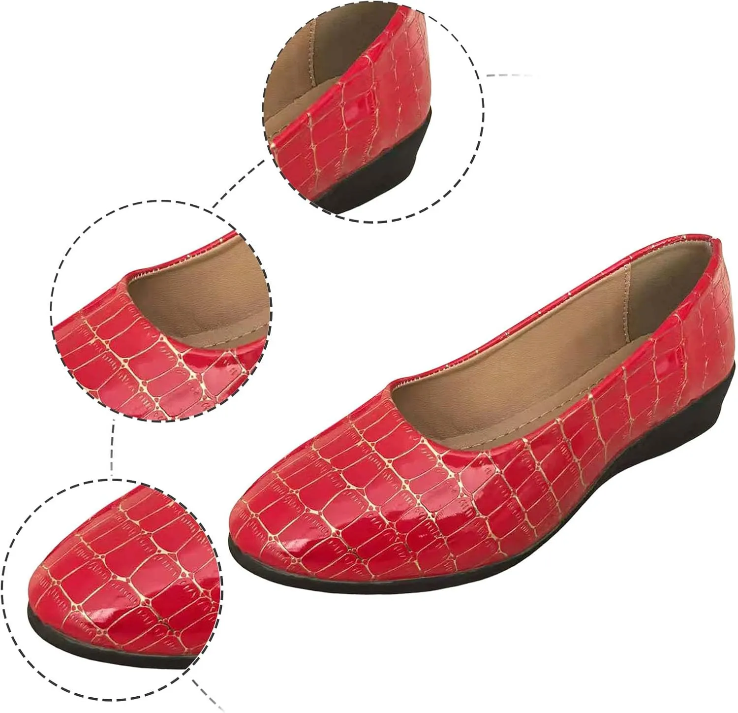 Flats for Women Dressy Comfortable Loafers Round Toe Office Shoes Slip On Ballet Flats Casual Work Shoes Dress Shoes