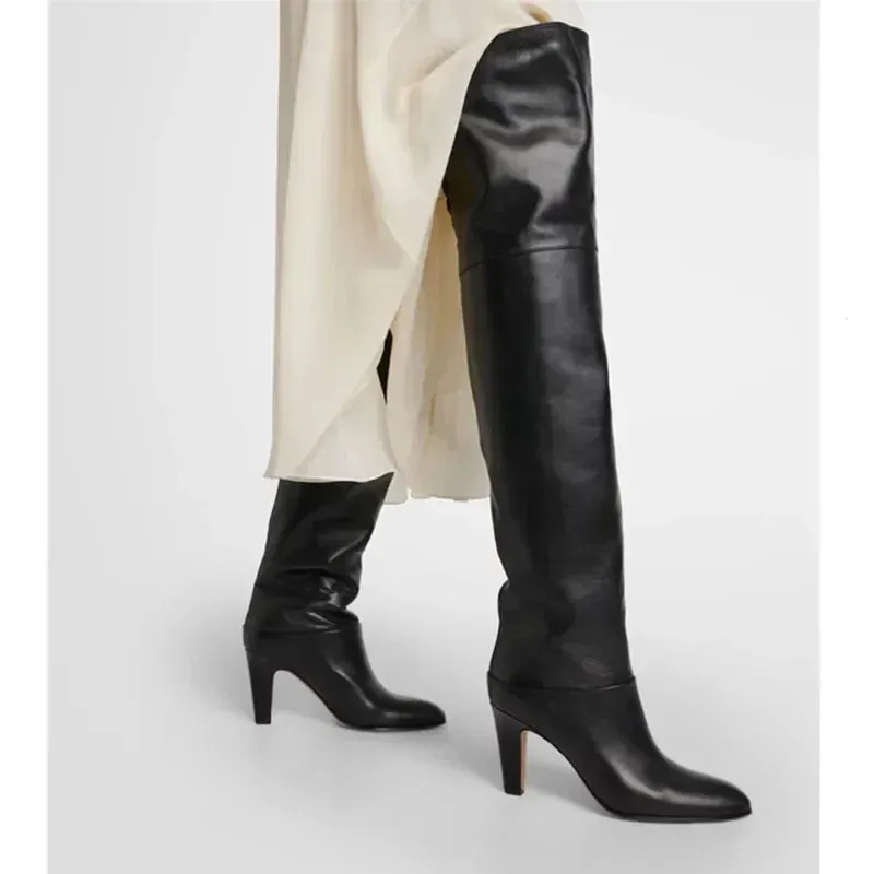 FREYA | Plush Lined Leather Over-the-Knee Boots