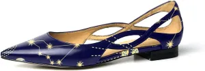 FSJ Women Classic Pointed Toe Flats Block Low Heel Pumps Irregular Cutout Slip on Shoes for Office Outfit Size 4-15 US