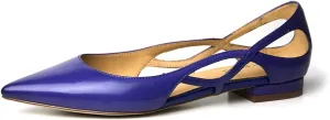 FSJ Women Classic Pointed Toe Flats Block Low Heel Pumps Irregular Cutout Slip on Shoes for Office Outfit Size 4-15 US