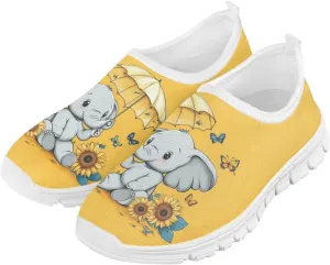 Girls Athletic Shoes Cute Kids Gym Running Slip On Shoes for Girls