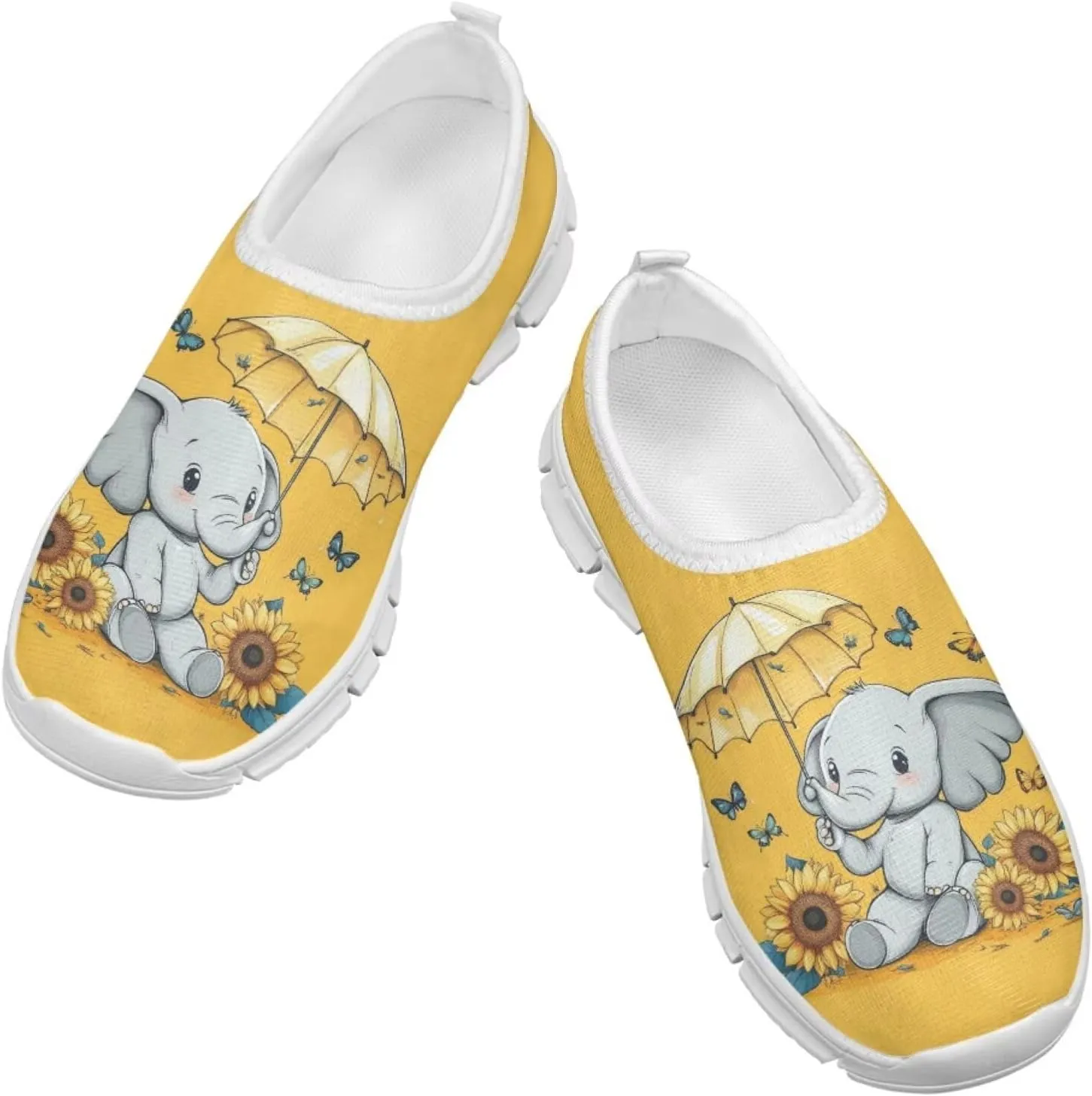 Girls Athletic Shoes Cute Kids Gym Running Slip On Shoes for Girls