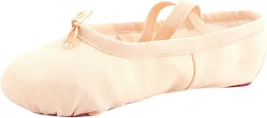 Girl's Ballet Shoes Toddler Slip-On Leather Sole Canvas Dance Slippers Yoga Training Gym Shoes Girls Ballet Slippers