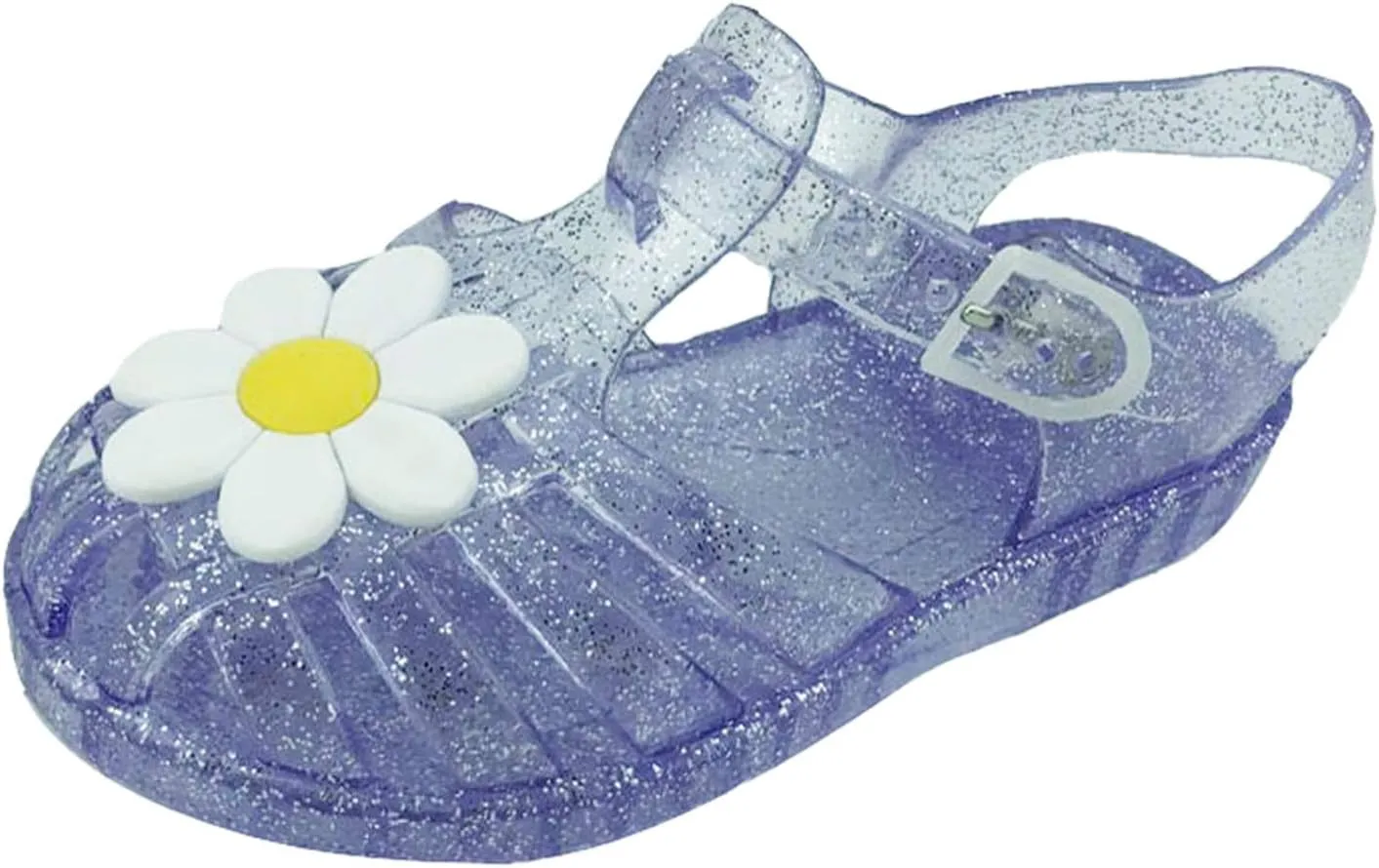 Girls Kids Flower Jelly Sandals Summer Dress Jellies Shoes With Strap Closed Toe Soft Beach Pool Shoes Casual
