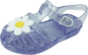 Girls Kids Flower Jelly Sandals Summer Dress Jellies Shoes With Strap Closed Toe Soft Beach Pool Shoes Casual