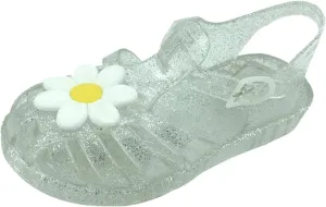 Girls Kids Flower Jelly Sandals Summer Dress Jellies Shoes With Strap Closed Toe Soft Beach Pool Shoes Casual