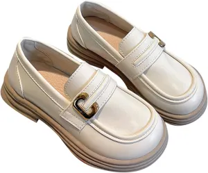 Girls Loafers Chunky Platform Classic Dress Shoes Little Kid PU Leather Rubber Sole Oxford School Mary Janes