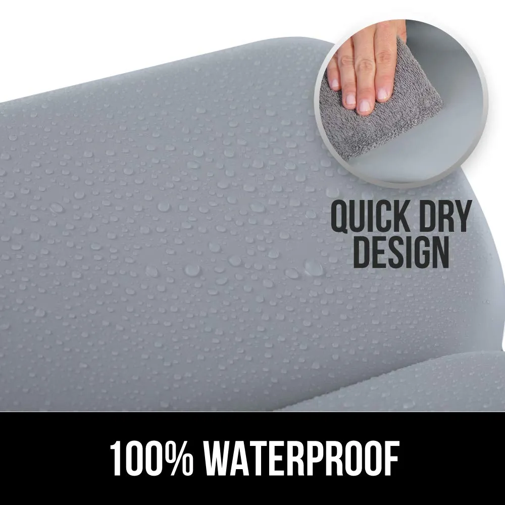 Gorilla Grip Comfort Slip Resistant Large Thick Soft Waterproof Relaxing Spa Bath Pillow, Fits Curved or Straight Back Tubs, Cushion Support Head and Neck in Tub, Bathtub Accessory, 2 Panel, Gray