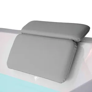 Gorilla Grip Comfort Slip Resistant Large Thick Soft Waterproof Relaxing Spa Bath Pillow, Fits Curved or Straight Back Tubs, Cushion Support Head and Neck in Tub, Bathtub Accessory, 2 Panel, Gray