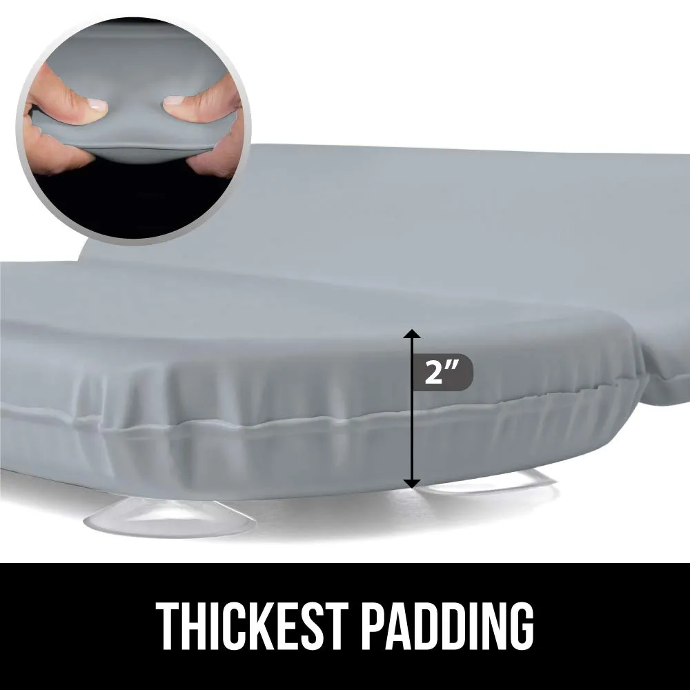 Gorilla Grip Comfort Slip Resistant Large Thick Soft Waterproof Relaxing Spa Bath Pillow, Fits Curved or Straight Back Tubs, Cushion Support Head and Neck in Tub, Bathtub Accessory, 2 Panel, Gray