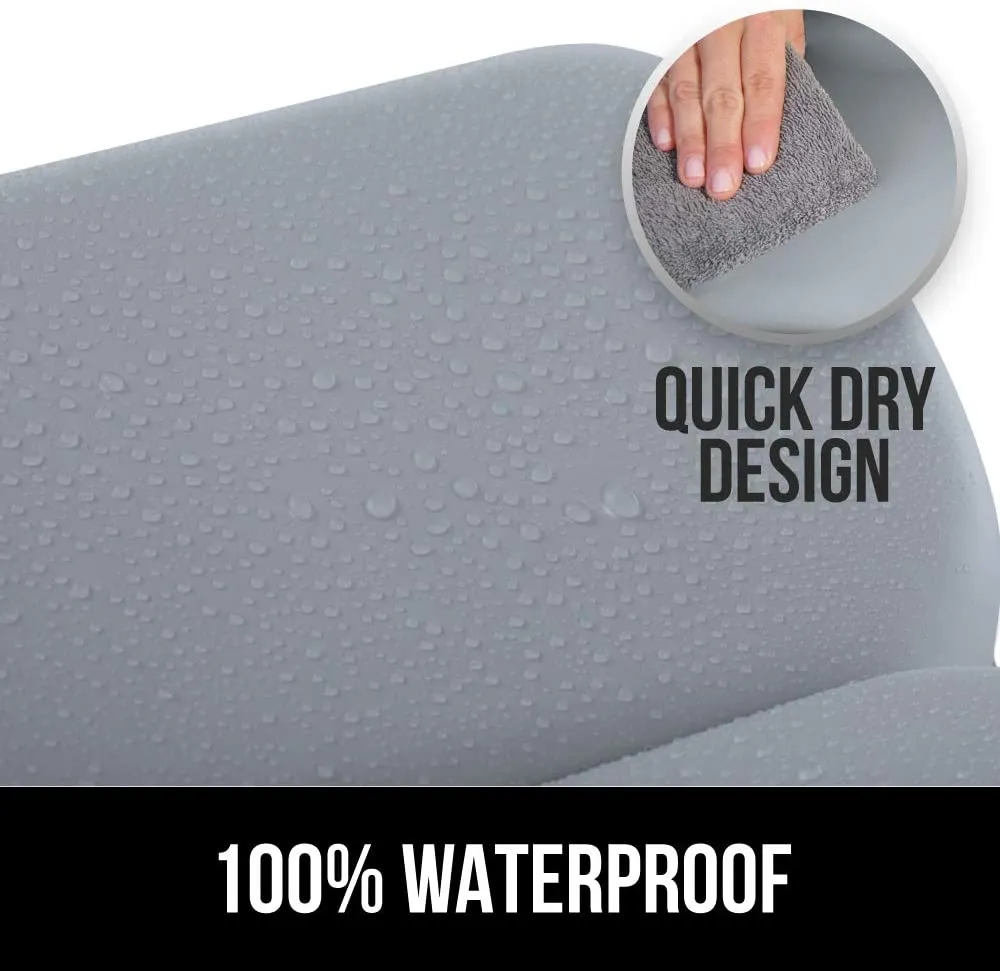 Gorilla Grip Comfort Slip Resistant Large Thick Soft Waterproof Relaxing Spa Bath Pillow, Fits Curved or Straight Back Tubs, Cushion Support Head and Neck in Tub, Bathtub Accessory, 3 Panel, Gray