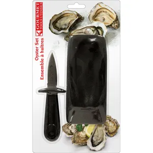GOURMET Oyster Shucking Set with Knife & Tray Kitchenware Packing 12/Box