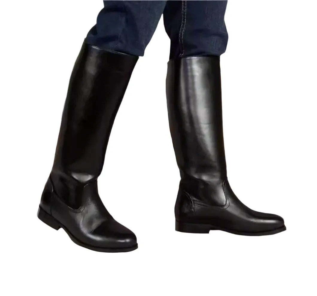 Handmade Regency Era Men Boots – Men’s Knight Boots with Low Heel and Zipper Closure