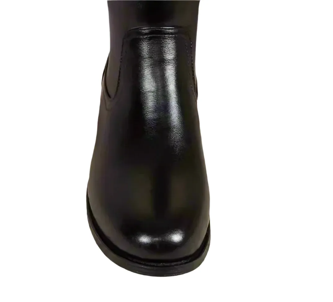 Handmade Regency Era Men Boots – Men’s Knight Boots with Low Heel and Zipper Closure