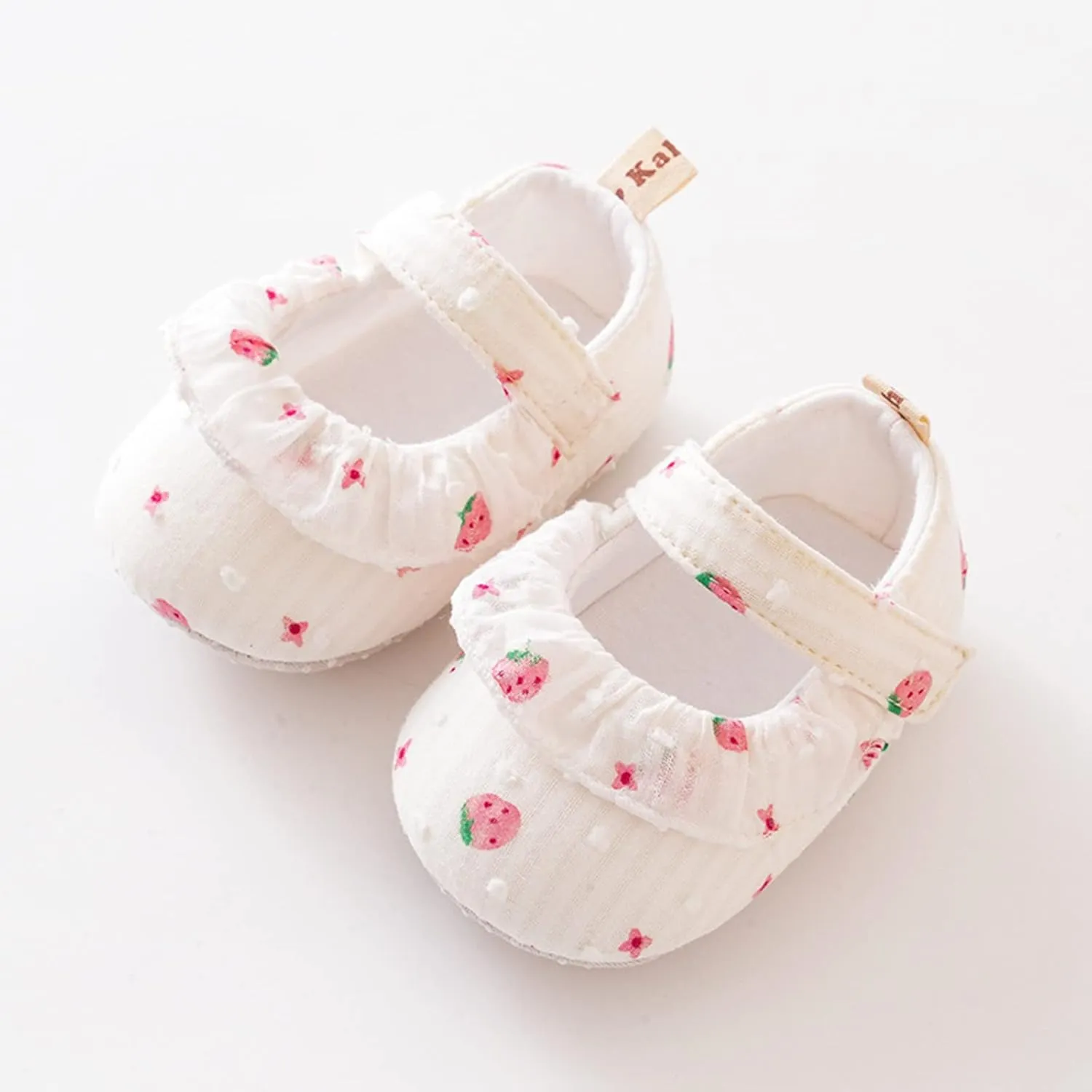 Infant Baby Girls Boys Strawberry Princess Flat Newborn First Walkers Soft Non-Slip Crib Wedding Toddler Water Shoes