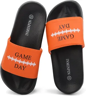 INMINPIN Kids Boys Girls Ball Sports Slides Sandals Ultra Comfortable Beach Pool Shower Shoes House Slide Indoor Outdoor for Sports Fan