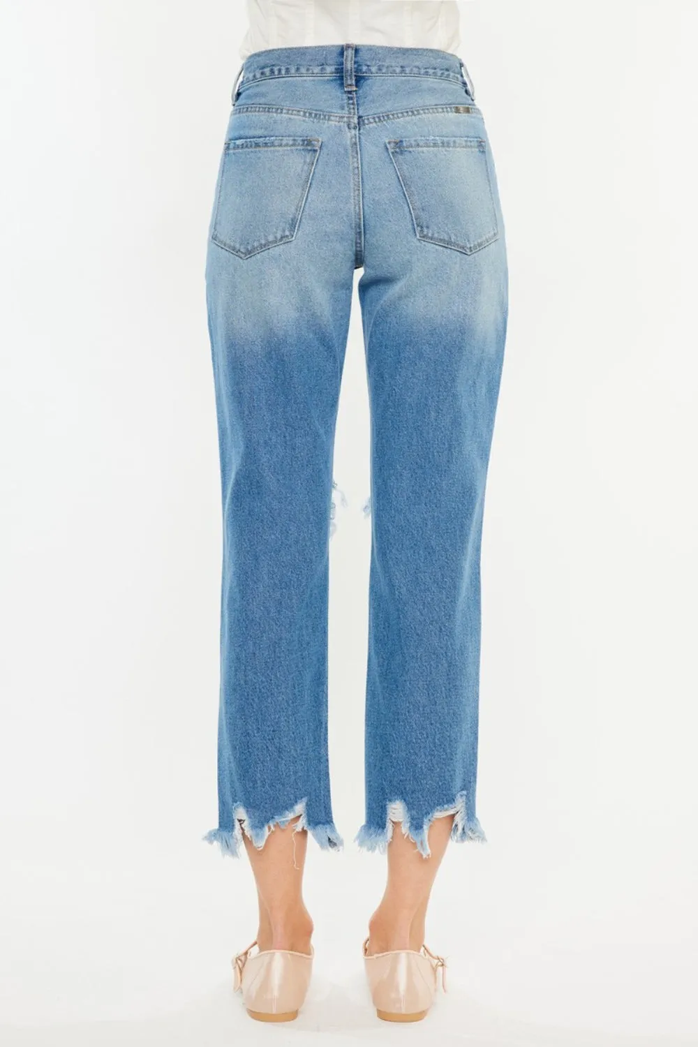 Jamie Distressed Frayed Cropped Jeans | Kancan