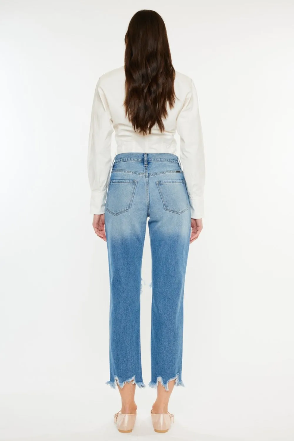 Jamie Distressed Frayed Cropped Jeans | Kancan