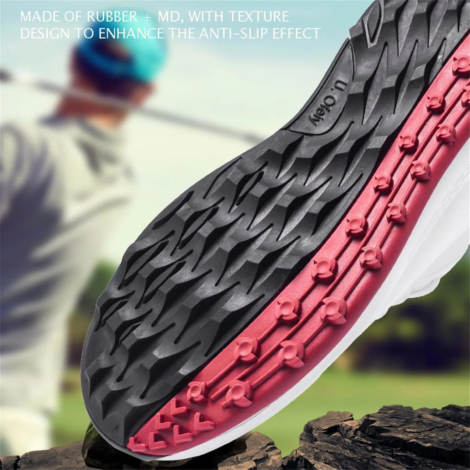 JiuQing Golf Shoes Men Waterproof Professional Golfing Trainers Spikeless Outdoor Anti Slip Walking Footwear