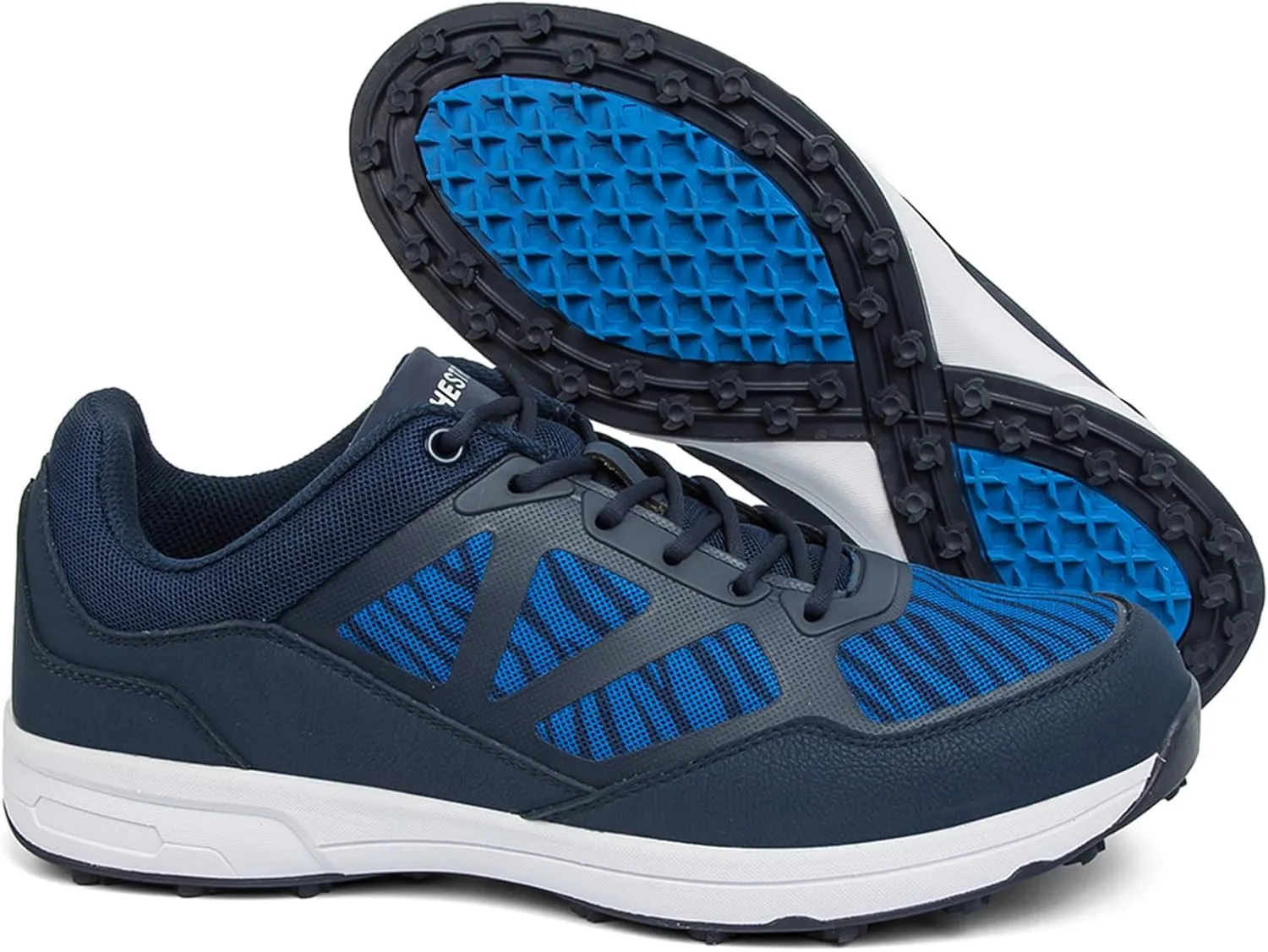 JiuQing Men Golf Shoes Breathable Spikeless Professional Golfing Trainers Outdoor Anti Slip